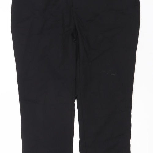 Zara Basic Women's Black Cropped Trousers, Size L, Lace Detail