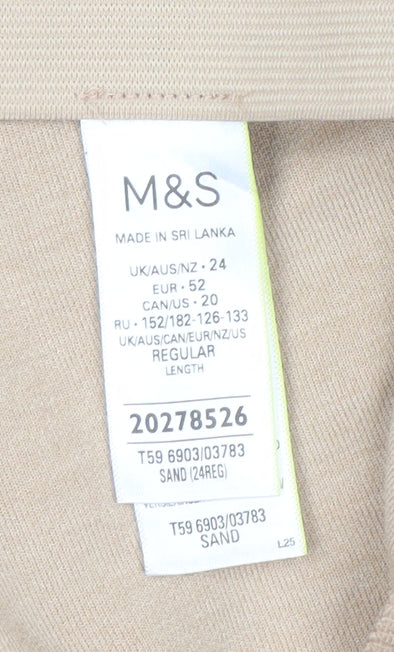 Marks and Spencer Women's Beige Trousers Size 24