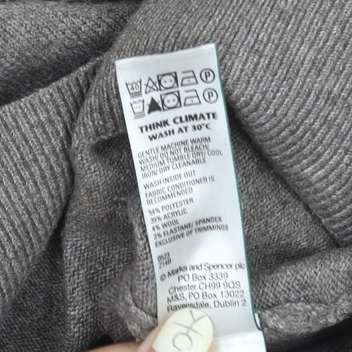 Marks and Spencer Women's Grey High Neck Jumper, M