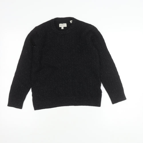 Jack Wills Black Wool Kids Pullover Jumper Size 16