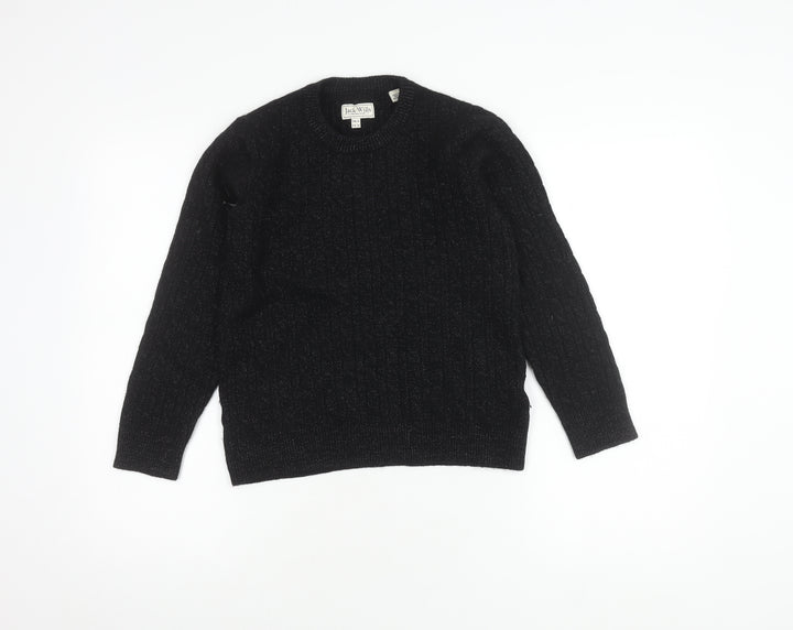 Jack Wills Black Wool Kids Pullover Jumper Size 16