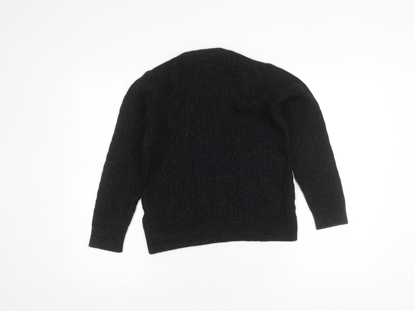 Jack Wills Black Wool Kids Pullover Jumper Size 16