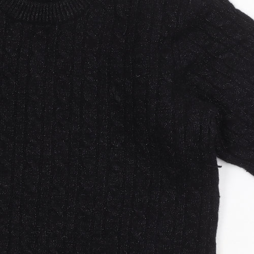 Jack Wills Black Wool Kids Pullover Jumper Size 16