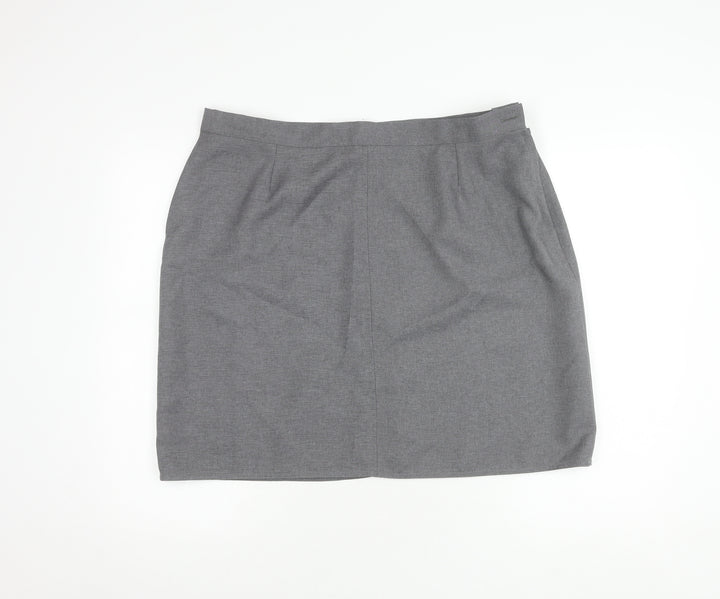 Brennand Schoolwear Grey Women's Knee Length Skirt, Size 10