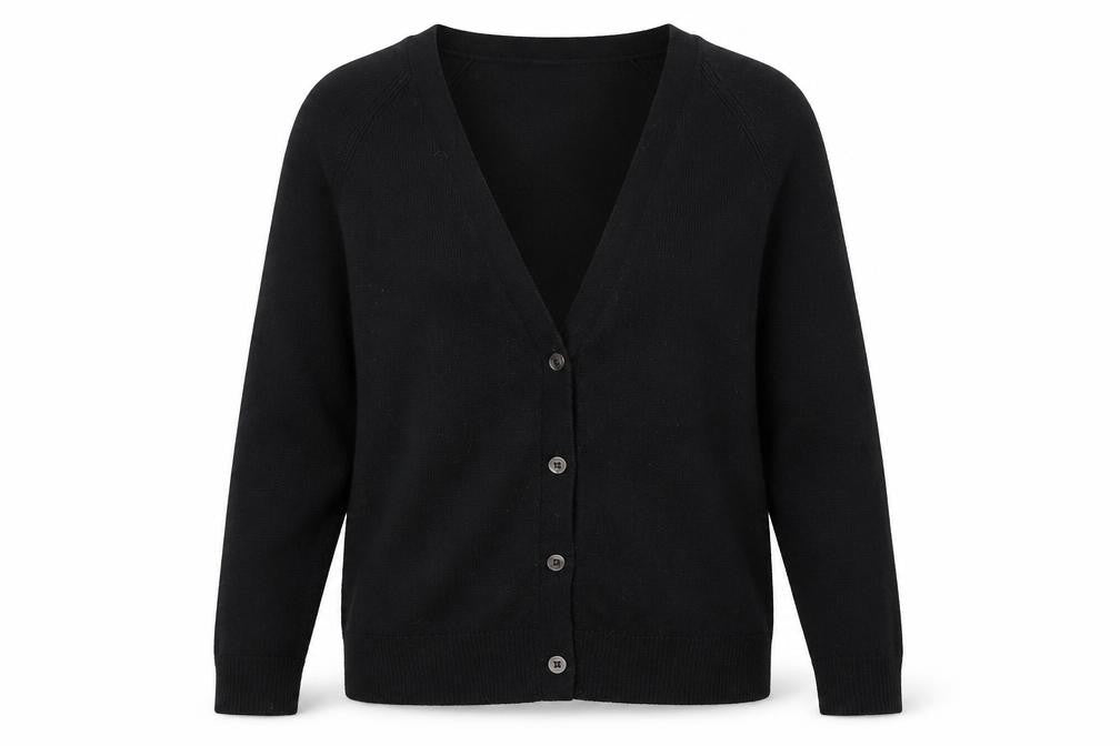 Front view of Gap Women's Black V-Neck Cardigan M