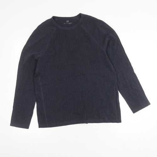 Marks and Spencer Men's Blue Long Sleeve T-Shirt, S