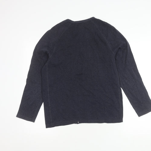 Marks and Spencer Men's Blue Long Sleeve T-Shirt, S