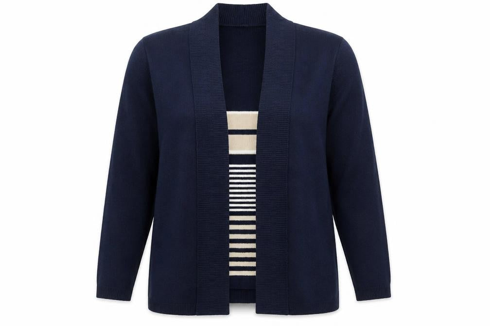 Front view of Classics Women's Blue Cardigan, size 12