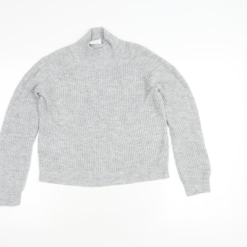 Vila Women's Grey Roll Neck Knit Pullover Jumper S