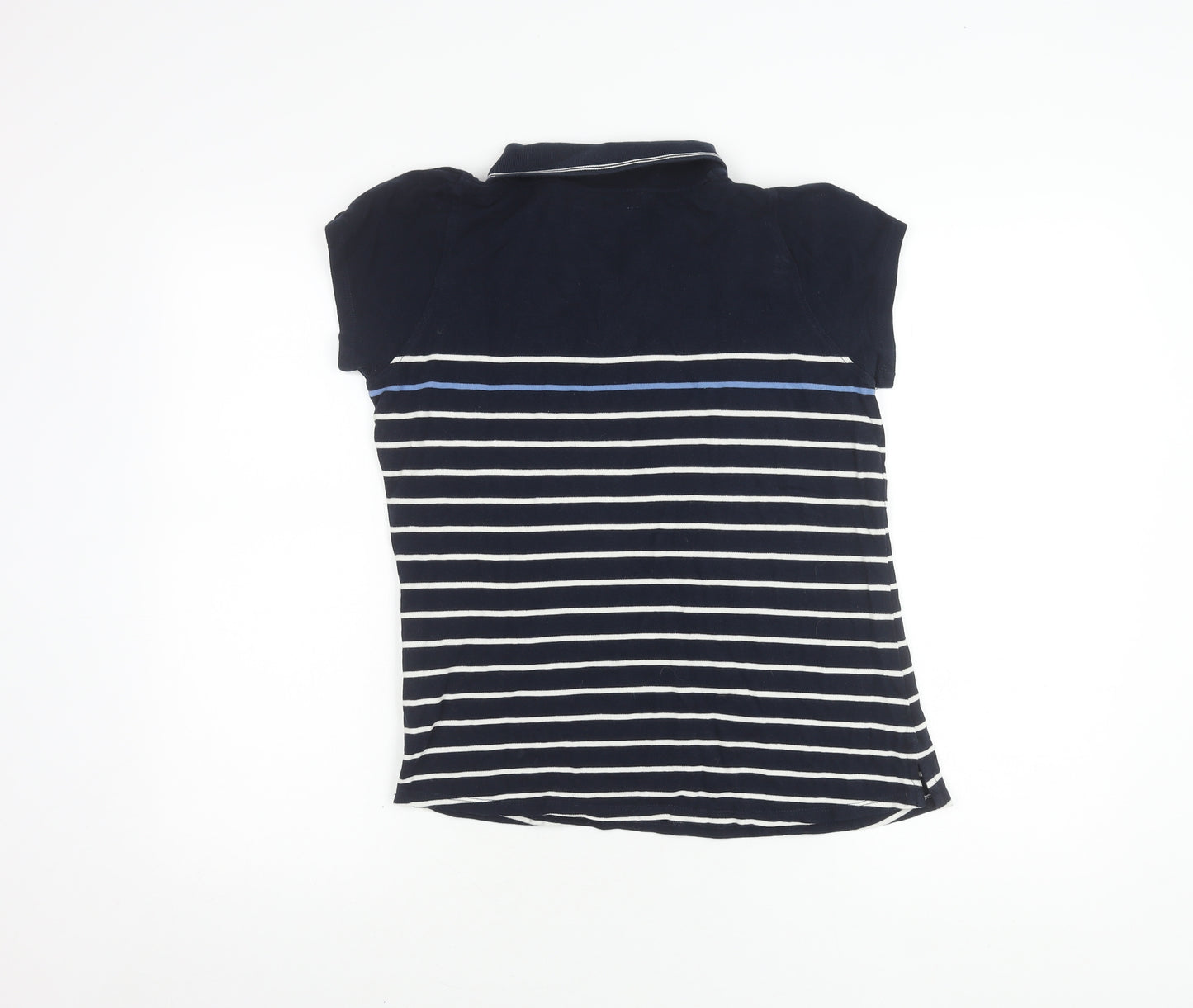 Quba & Co Women's Blue Striped Polo Shirt, Size I