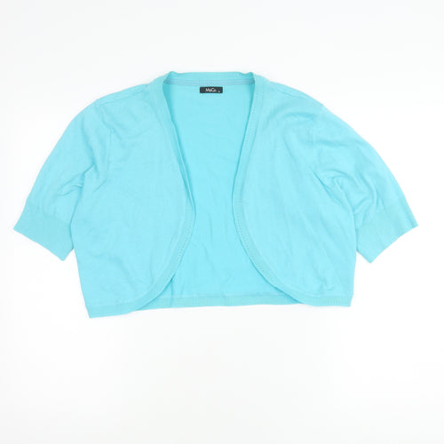 M&Co Women's Blue Cropped Cardigan XL Casual