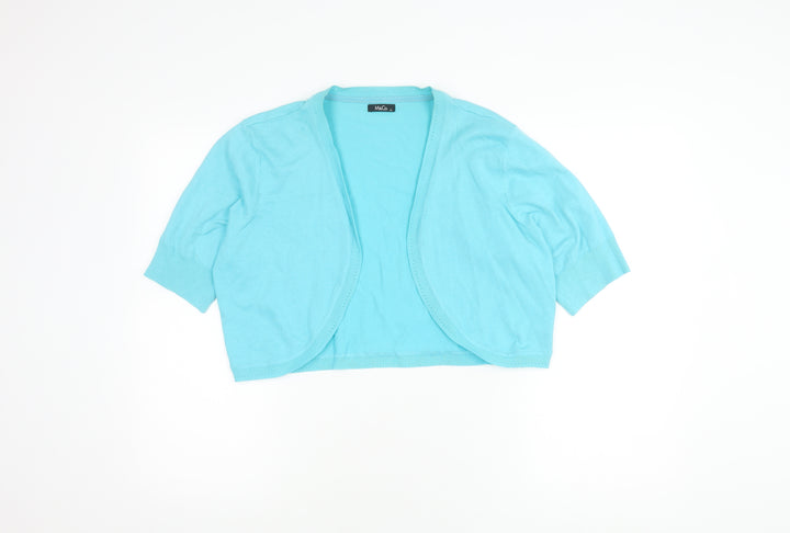 M&Co Women's Blue Cropped Cardigan XL Casual