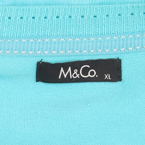 M&Co Women's Blue Cropped Cardigan XL Casual