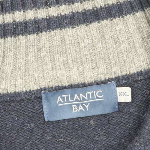 Atlantic Bay Men's Blue 2XL Full Zip Jumper