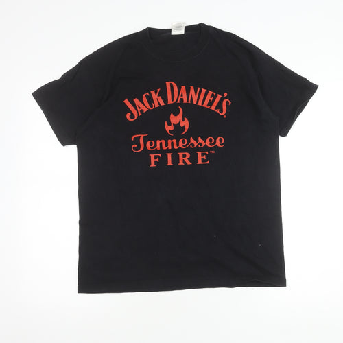 Fruit of the Loom Men's Black Graphic T-Shirt L