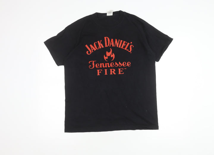 Fruit of the Loom Men's Black Graphic T-Shirt L