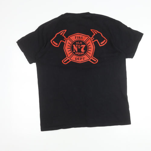 Fruit of the Loom Men's Black Graphic T-Shirt L