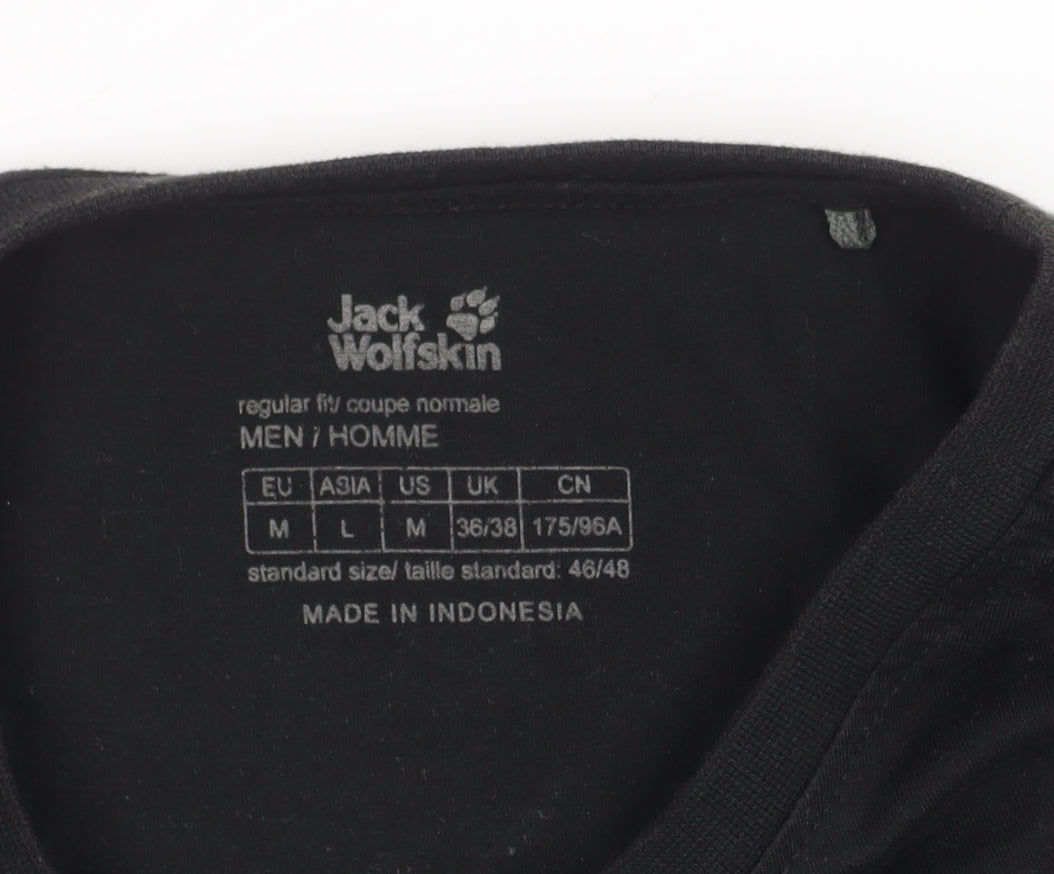Jack Wolfskin Men's Medium Black Regular Fit T-Shirt