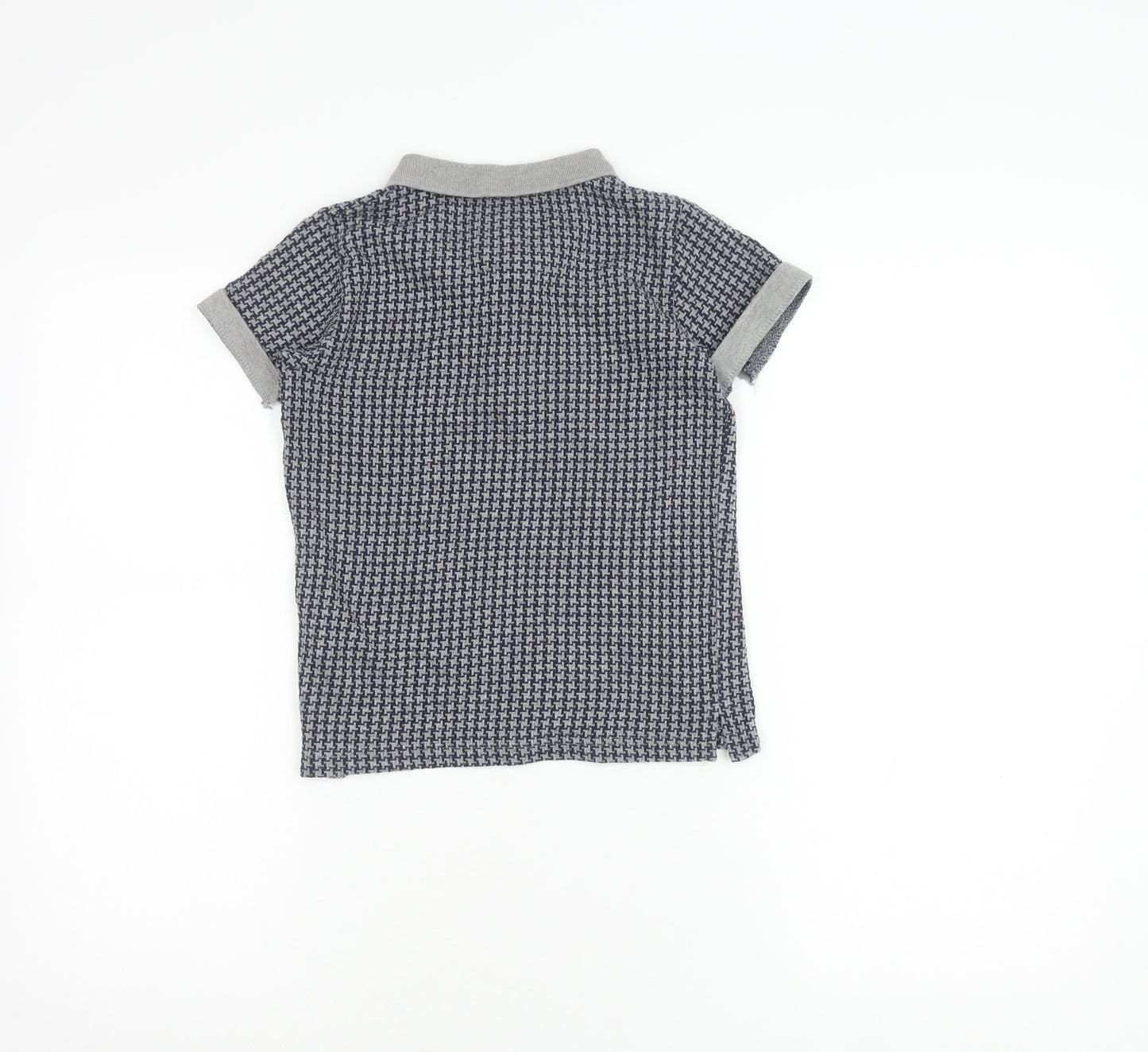 Lyle & Scott Boys Grey Houndstooth Polo Shirt 8-9 Years