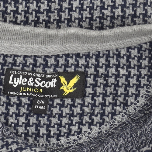 Lyle & Scott Boys Grey Houndstooth Polo Shirt 8-9 Years