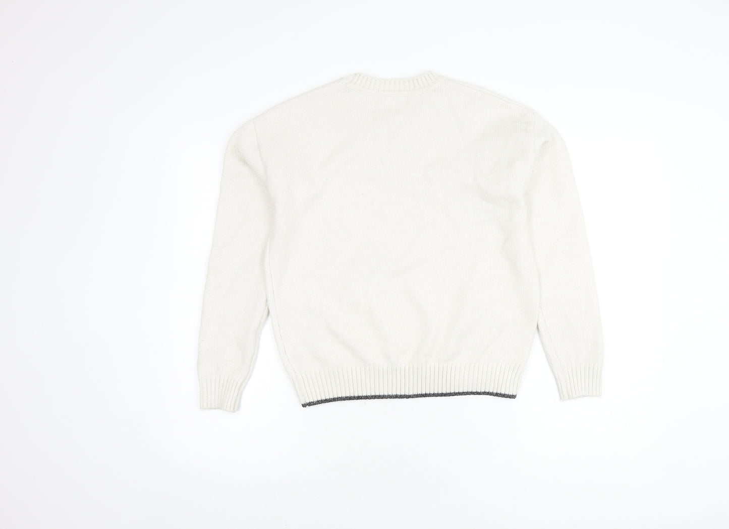 Marks and Spencer Women's White Star Pullover Jumper S