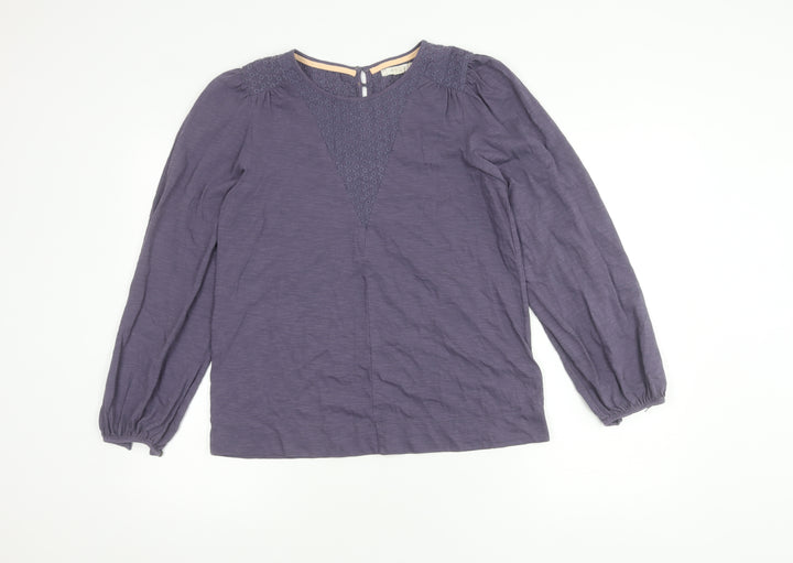 White Stuff Women's Purple Blouse, UK 10, Embroidered