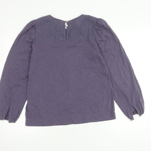 White Stuff Women's Purple Blouse, UK 10, Embroidered
