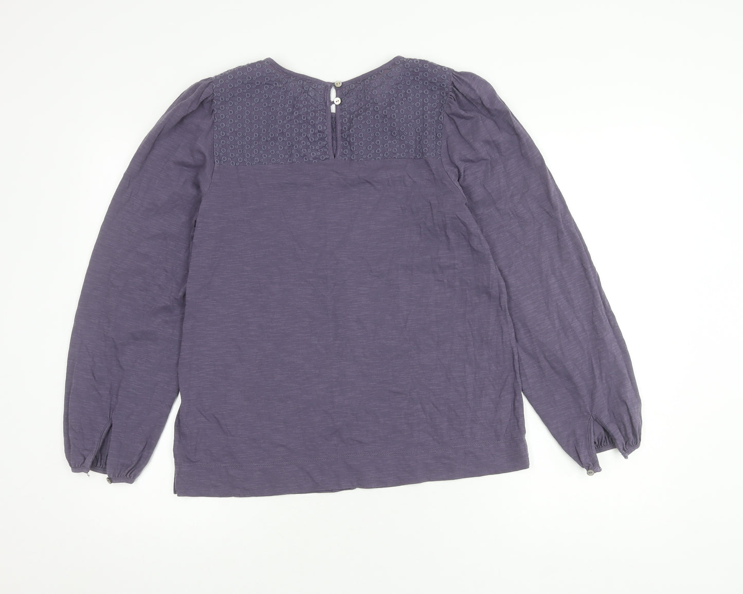 White Stuff Women's Purple Blouse, UK 10, Embroidered