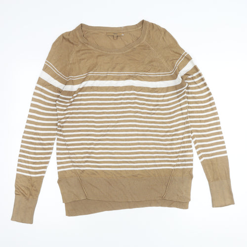 Next Women's Beige Striped Pullover Jumper, Size 12