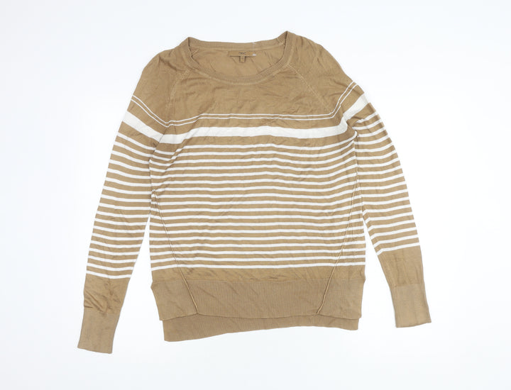 Next Women's Beige Striped Pullover Jumper, Size 12