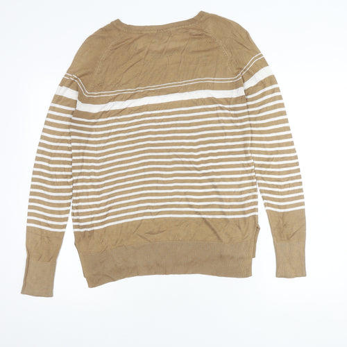 Next Women's Beige Striped Pullover Jumper, Size 12