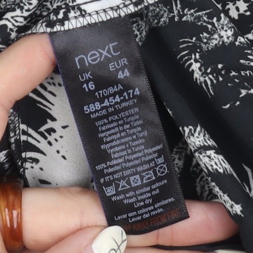 Next Women's Black Floral Skirt Size 16