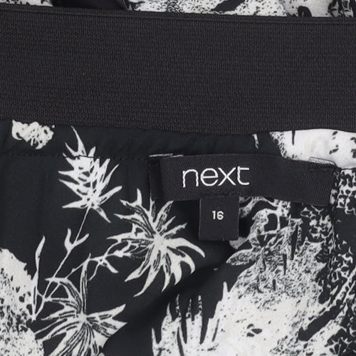 Next Women's Black Floral Skirt Size 16