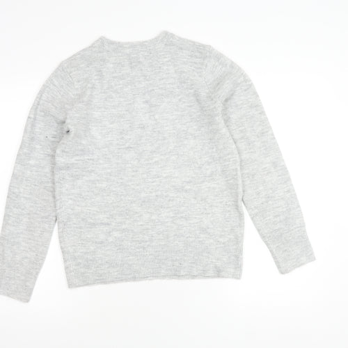 Bonmarché Women's Grey Embroidered Bird Pullover, Size 10