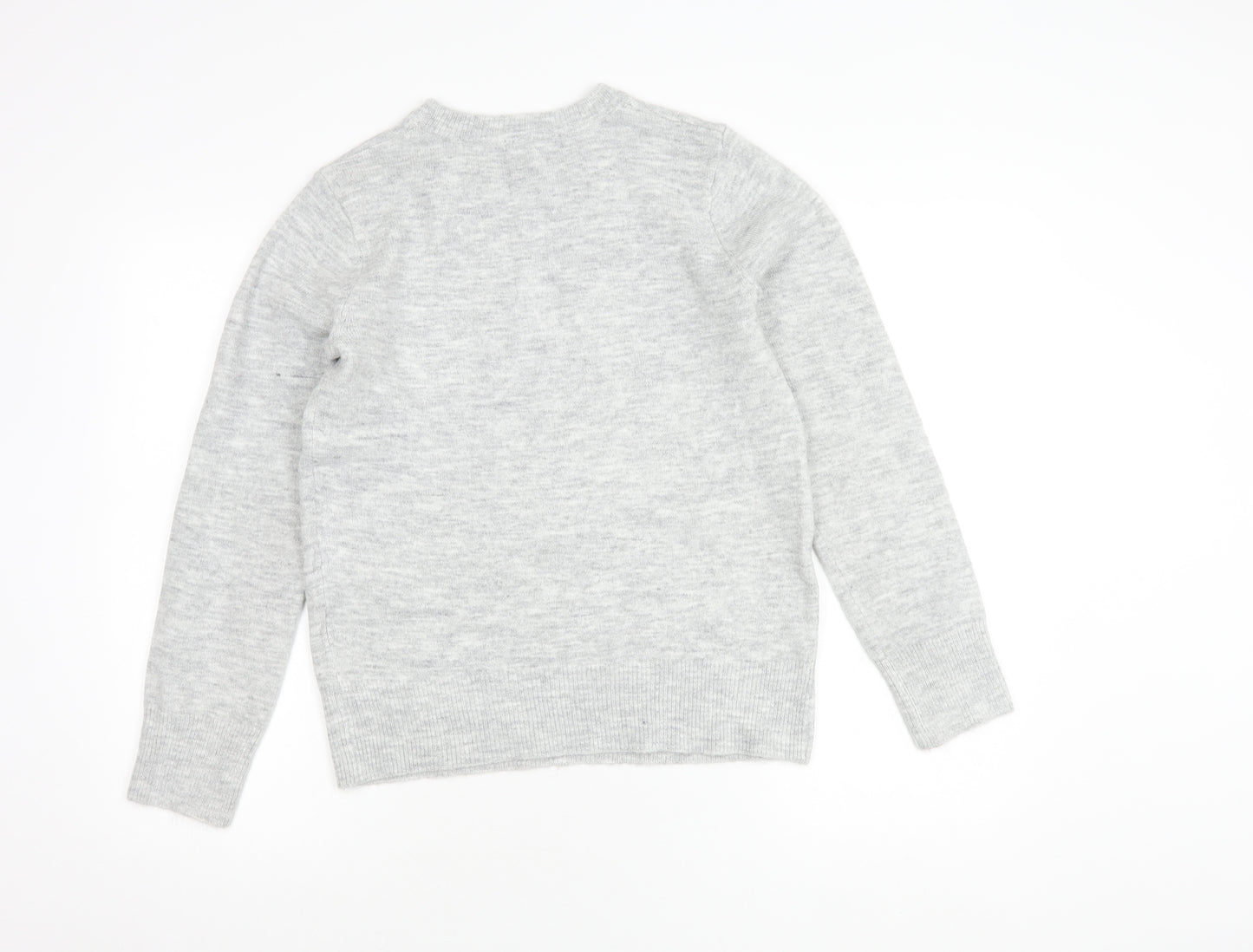 Bonmarché Women's Grey Embroidered Bird Pullover, Size 10