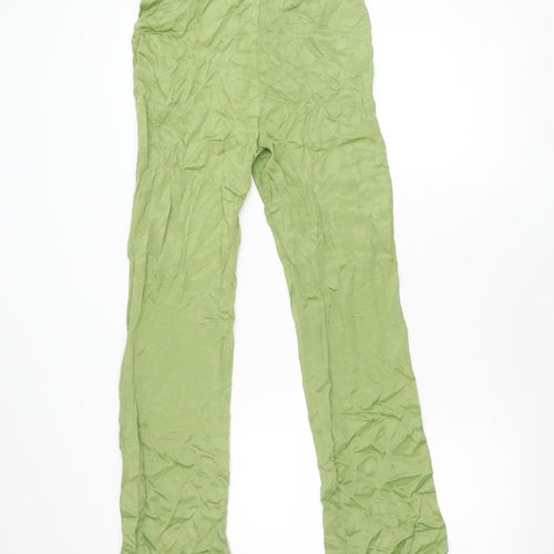Zara Women's Green Straight Trousers, Size S, Casual