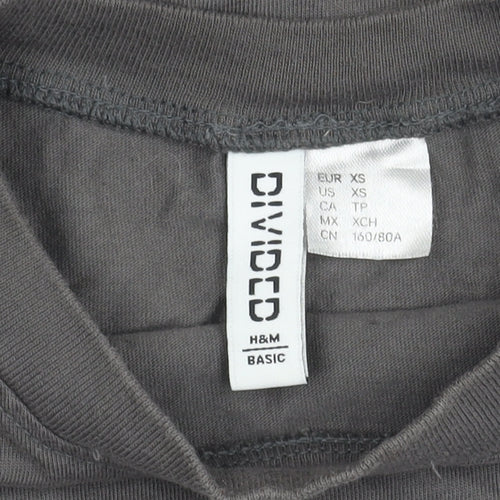 H&M Women's Grey Basic T-Shirt XS, Casual Essential