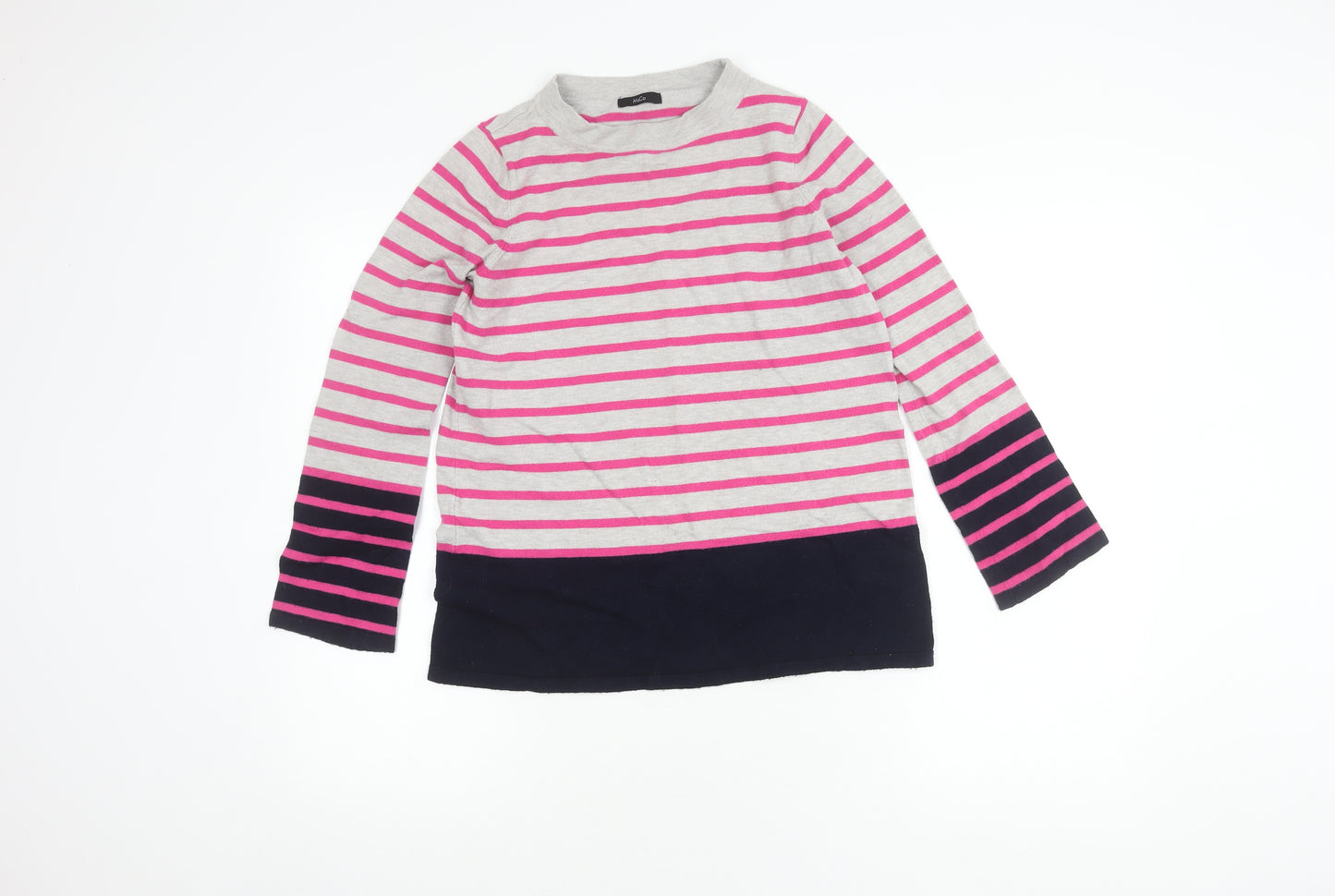 M&Co Women's Pink Striped Top Size 10