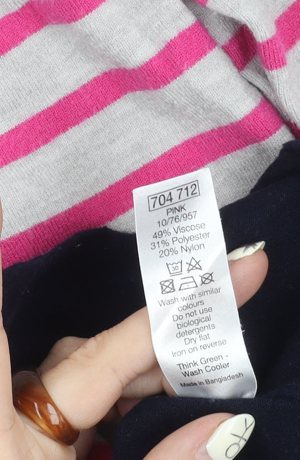 M&Co Women's Pink Striped Top Size 10