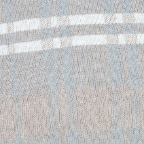 Burton Menswear Beige Plaid Crew Neck Jumper Size L