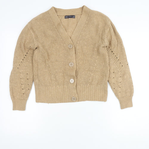 Marks and Spencer Ladies Beige V-Neck Cardigan XS