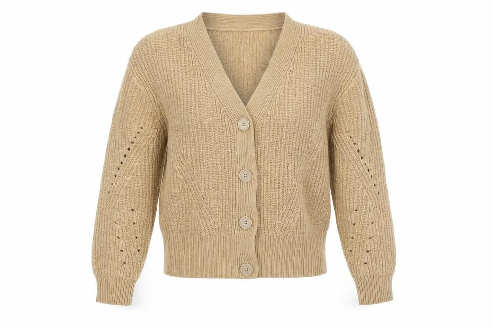 Marks and Spencer Ladies Beige V-Neck Cardigan XS