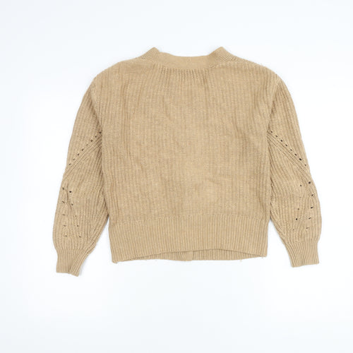 Marks and Spencer Ladies Beige V-Neck Cardigan XS