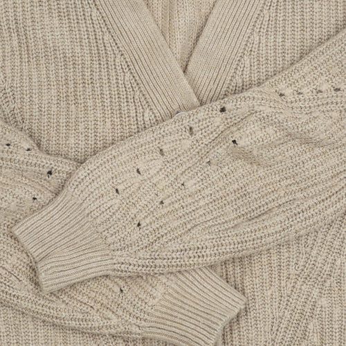 Marks and Spencer Ladies Beige V-Neck Cardigan XS