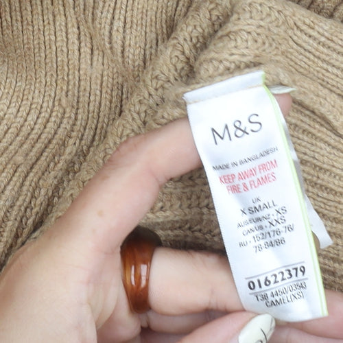 Marks and Spencer Ladies Beige V-Neck Cardigan XS