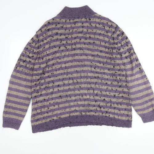 Damart Women's Purple Henley Jumper XL