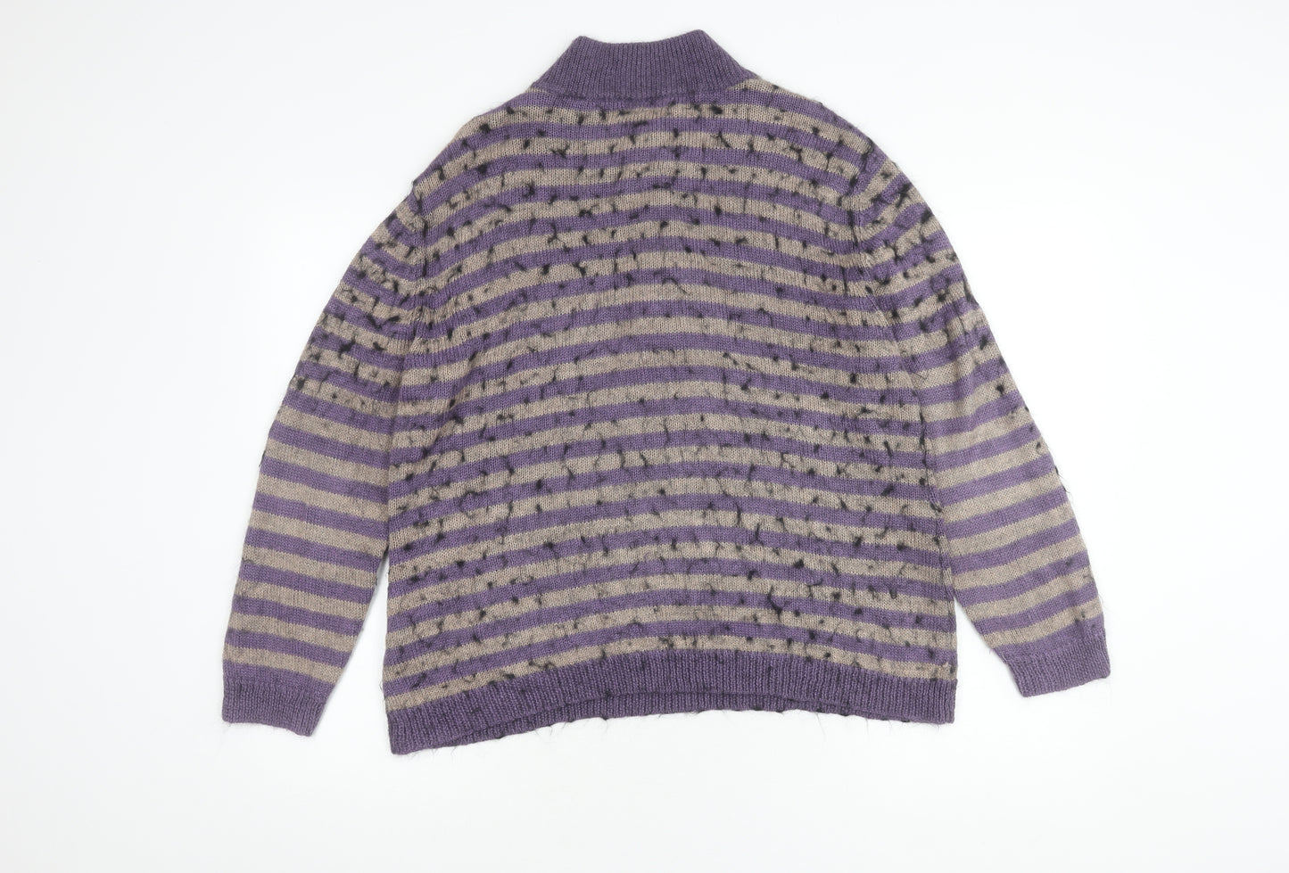 Damart Women's Purple Henley Jumper XL