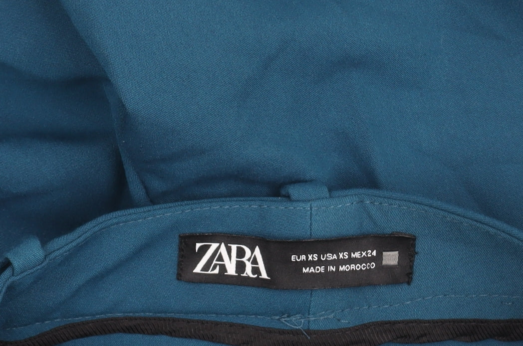 Zara Women Blue XS Trousers with Pockets