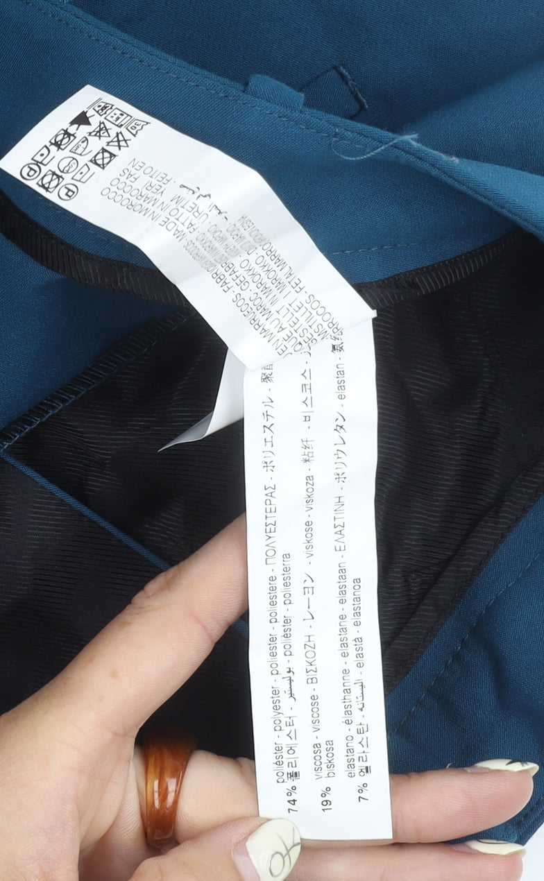 Zara Women's Blue Straight Trousers Size M