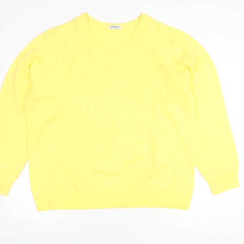 Damart Women's Yellow V-Neck Pullover Jumper XL